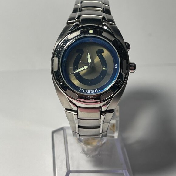 Indianapolis Colts NCAA Stainless-Steel Kaleido Ladies Watch by Fossil NEW - Picture 1 of 9